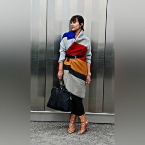 Zara striped scarf blanket shawl wrap poncho